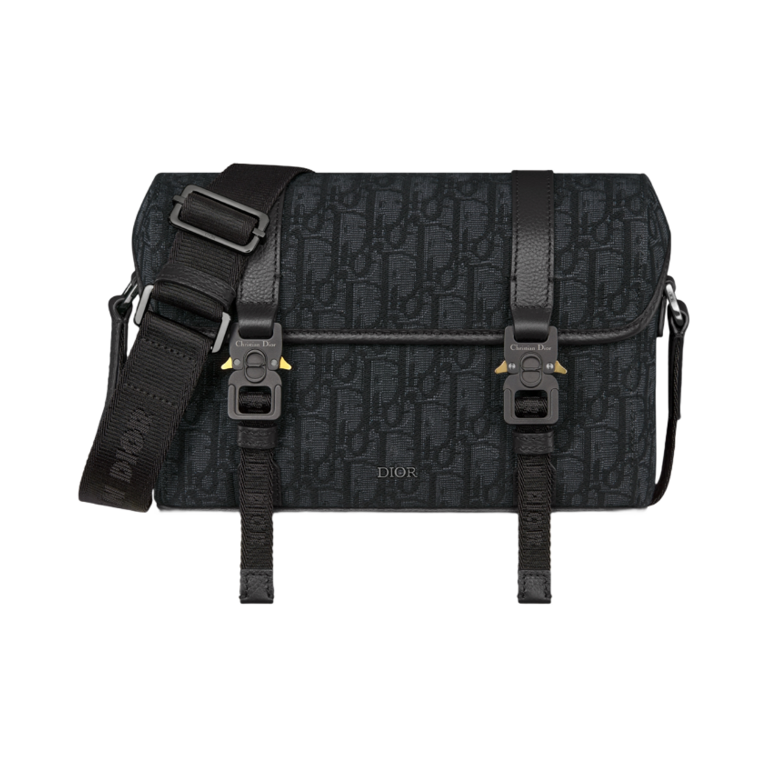 디올 히트 더 로드 메신저 백 플랩 디올 오블리크 자카드 앤 그레인드 카프스킨 블랙(Dior Hit The Road Messenger Bag with Flap Dior Oblique Jacquard and Grained Calfskin Black) - 1