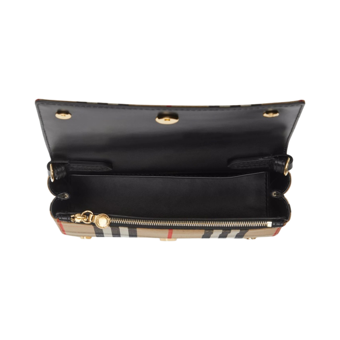 버버리 해그베리 빈티지 체크 레더 스몰 크로스바디백 아카이브 베이지 블랙(Burberry Vintage Check and Leather Small Crossbody Bag Archive Beige Black) - 4