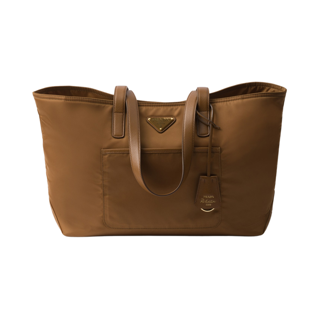 1BG555-R064-F0134 Prada Re-Edition 1978 Medium Re-Nylon and Saffiano Leather Tote Bag Brandy