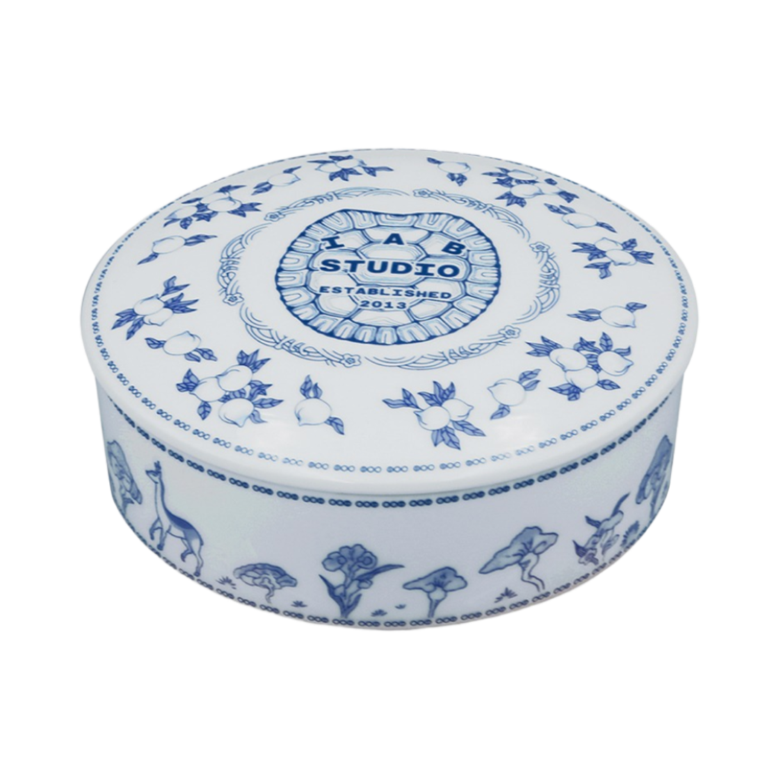 아이앱 스튜디오 x 한국 도자기 십장생 보석함 화이트 네이비(IAB Studio x Hankook Chinaware Ten Symbols of Longevity Round Box White Navy)