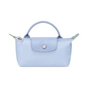 Longchamp Le Pliage Green Handle Pouch Blue