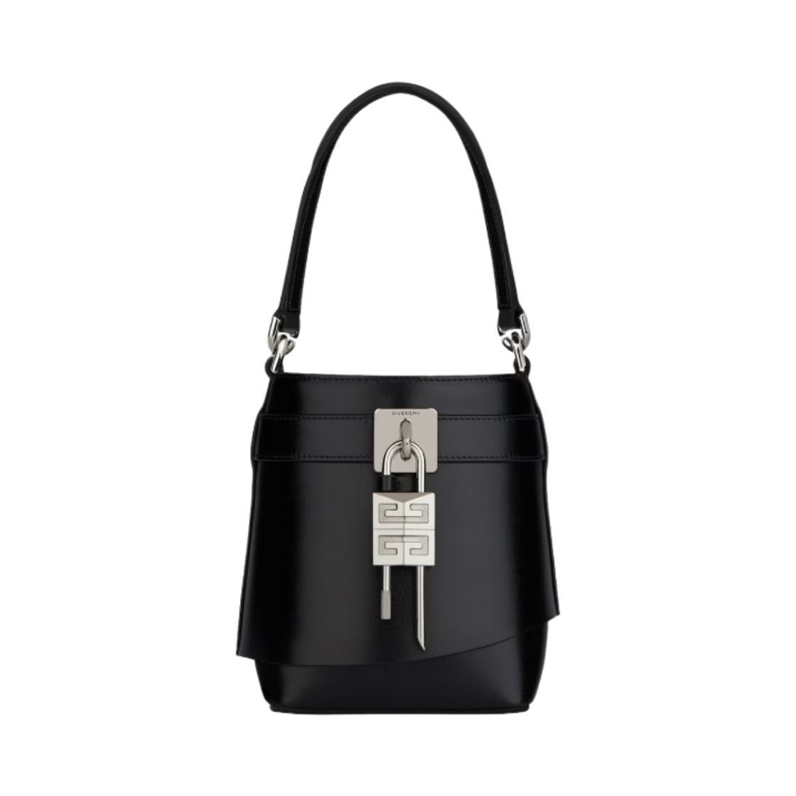 BB60N3B00D-001 Givenchy Micro Shark Lock Bucket Bag in Box Leather Black