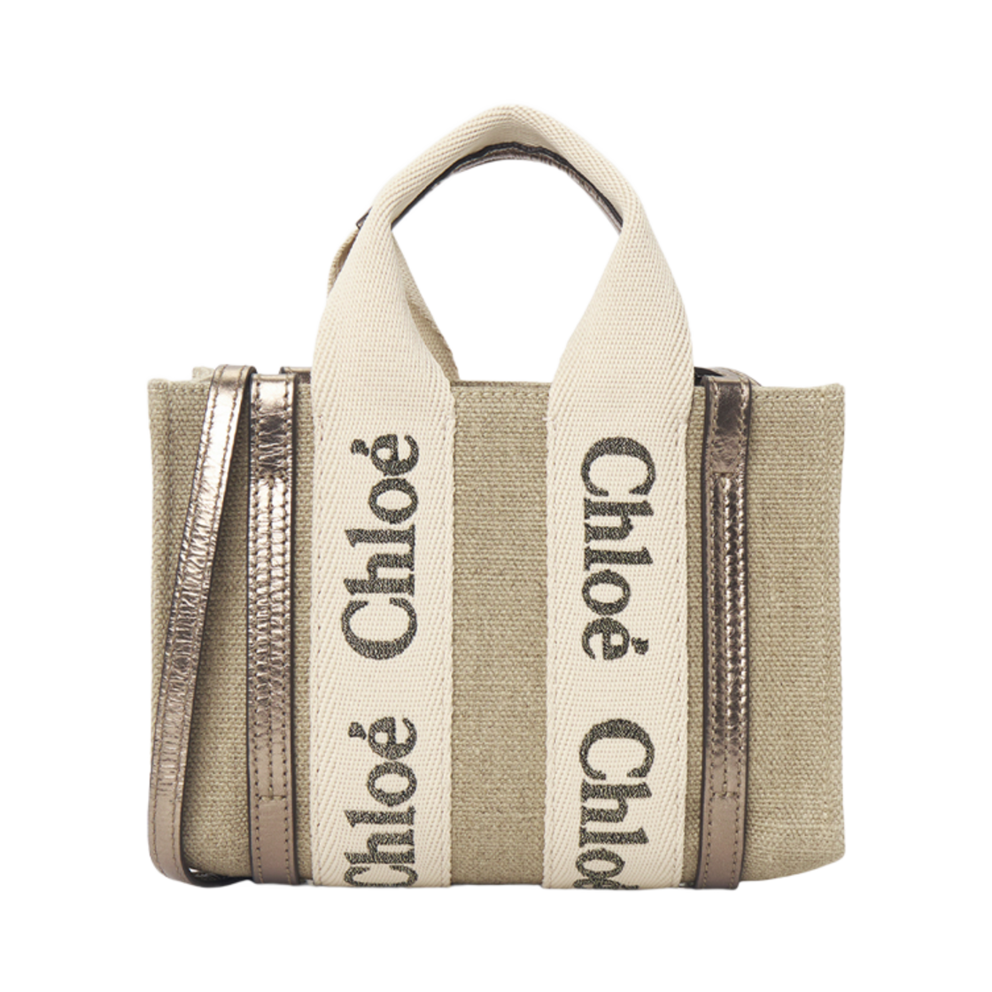 CHC25SP237O81074 Chloe Woody Mini Tote Bag Gray - 대표 이미지 #1