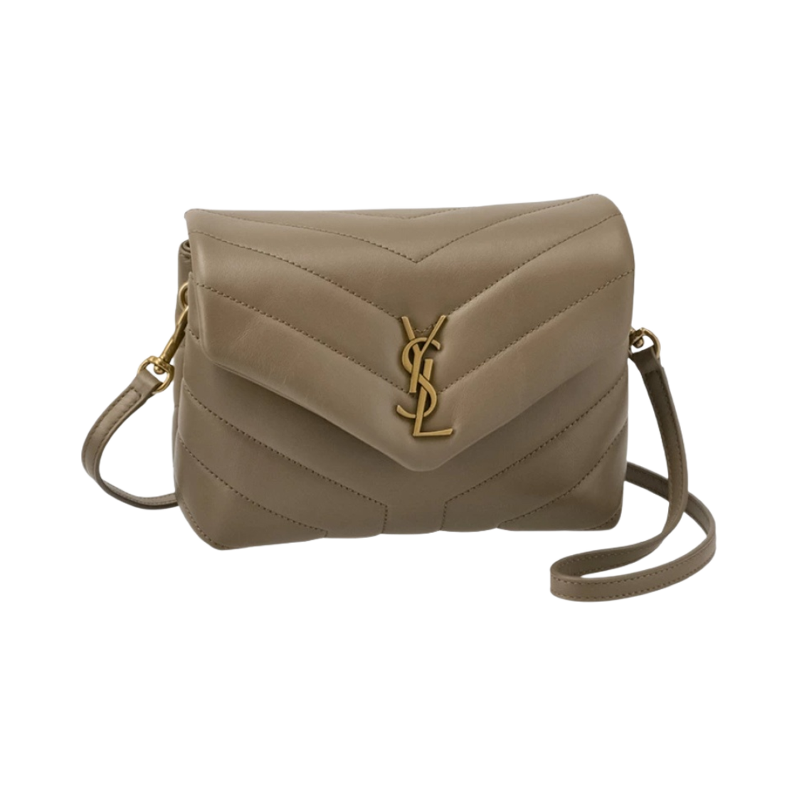 생로랑 마틀라세 Y 레더 루루 토이 스트랩백 토프(Saint Laurent Loulou Toy Strap Bag in Matelasse Y Leather Taupe) - 1