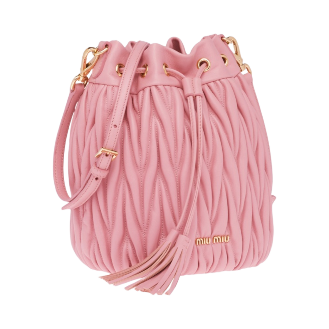 미우 미우 마테라쎄 가죽 버킷백 핑크(Miu Miu Matelasse Nappa Leather Bucket Bag Pink) - 2