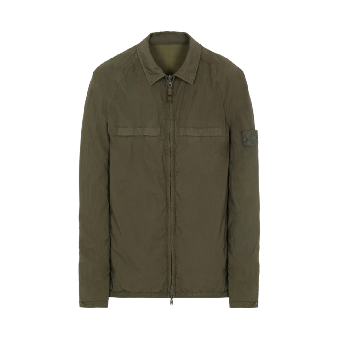 스톤 아일랜드 119F4 고스트 피스 스트레치 코튼 리버시블 오버셔츠 밀리터리 그린 - 21SS(Stone Island 119F4 Ghost Piece Stretch Cotton Reversible Overshirt Military Green - 21SS) - 1