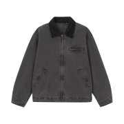 GU Washed Cotton Work Jacket Dark Gray