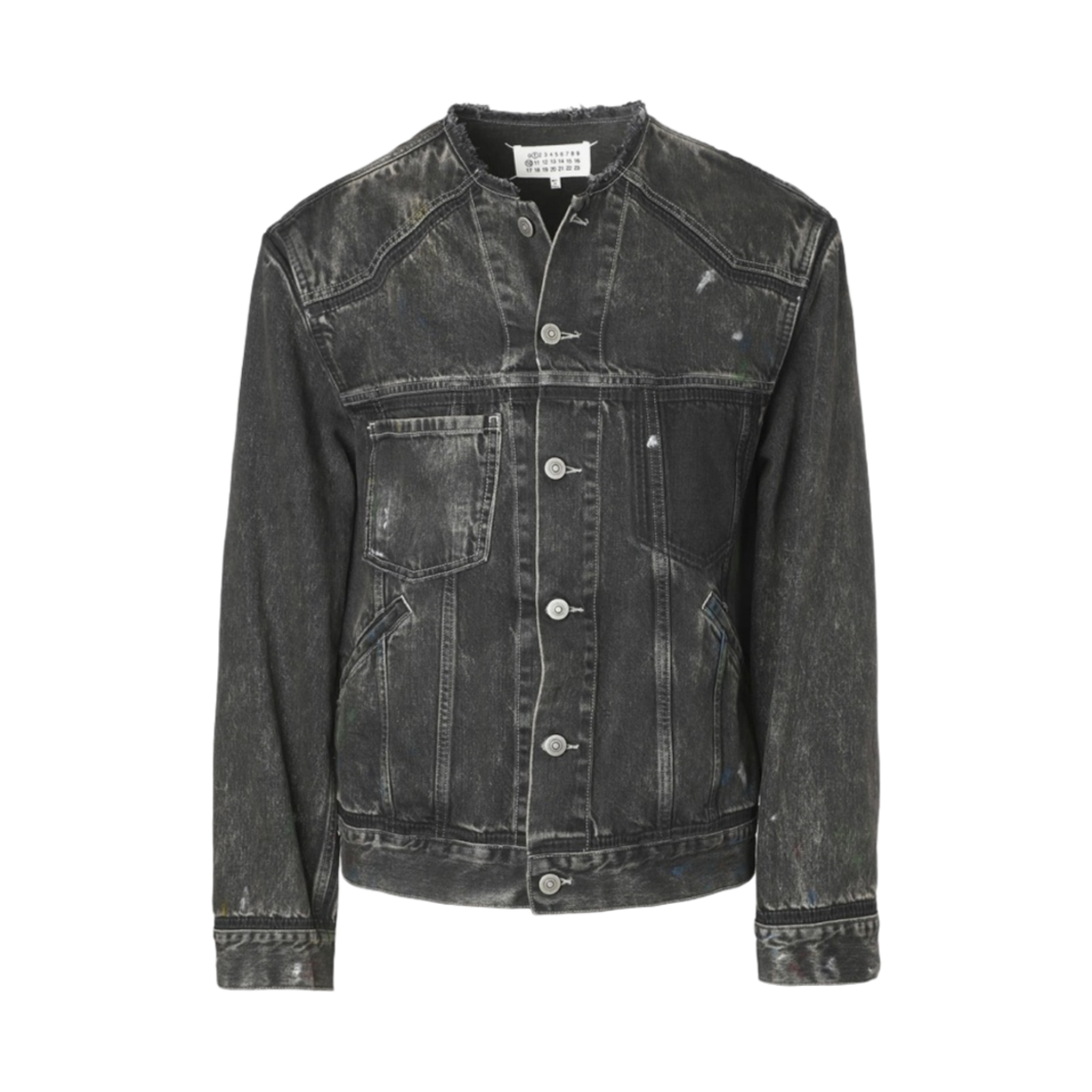 S50AM0575S30842961 Maison Margiela Collarless Denim Jacket Black