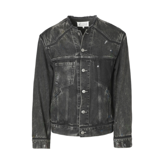 Maison Margiela Collarless Denim Jacket Black