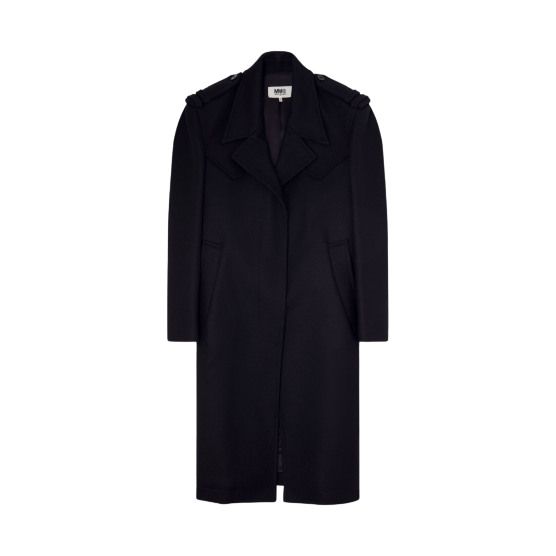 S52AA0133S52207900 (W) MM6 Maison Margiela Felted Wool Coat Black