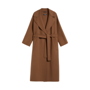 (W) S Max Mara Venice Wool Robe Coat Brown Bronze