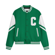 Celine Jackson Teddy Jacket in Textured Wool Grass