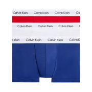 Calvin Klein Cotton Stretch 3-pack Low Rise Trunk White Red Ginger Pyro Blue