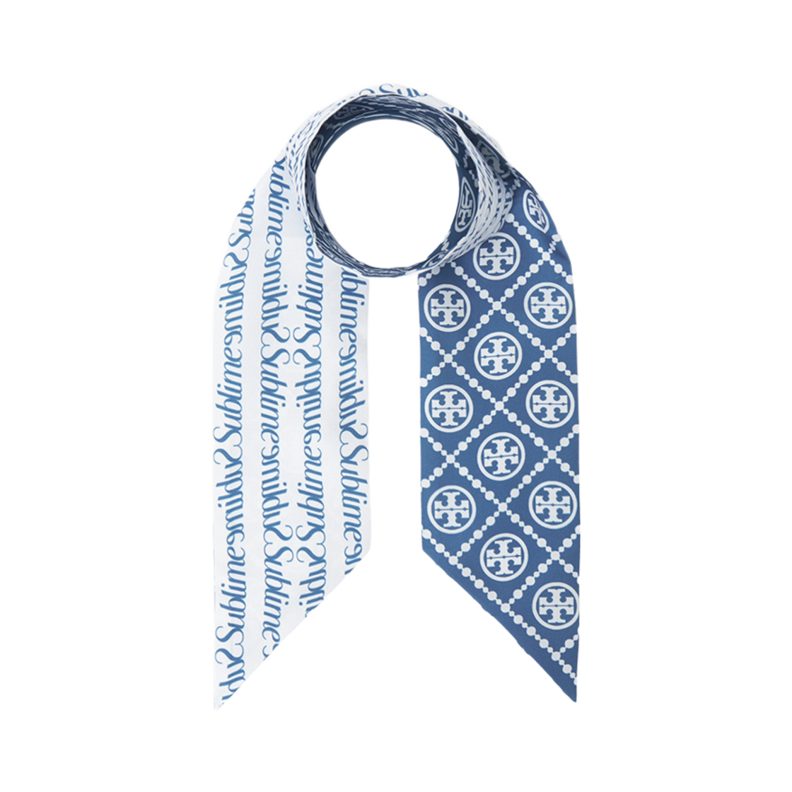 167423-400 (W) Tory Burch Silk Scarf Blue