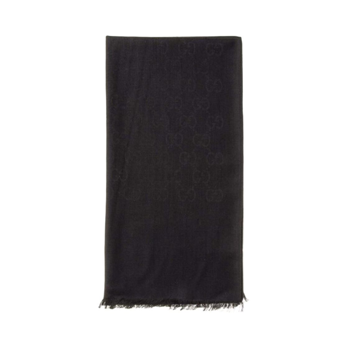 (W) 구찌 GG 울 실크 자카드 스카프 블랙((W) Gucci GG Wool Silk Jacquard Scarf Black)