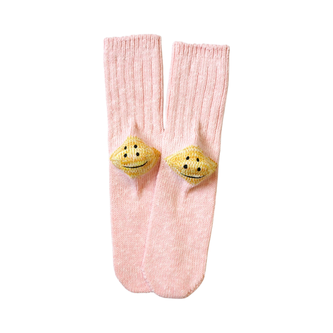 EK-1363/XSA Kapital 56 Pieces 3×1 Rib Rainbowy Happy Heel Socks Pink