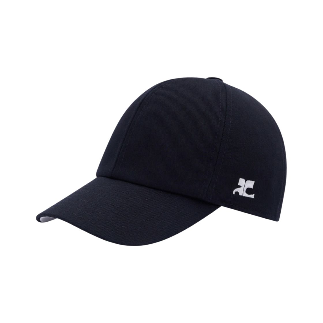 (W) 꾸레쥬 자수 코튼 캡 블랙((W) Courreges Embroidered Cotton Cap Black)