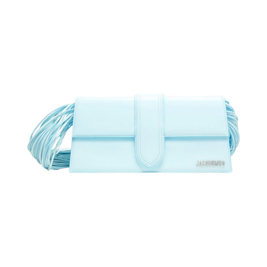 자크뮈스 르 밤비노 롱 피시우 스트랜드 스트랩 플랩 백 라이트 블루(Jacquemus Le Bambino Long Ficiu Strand Strap Flap Bag Light Blue) - 1