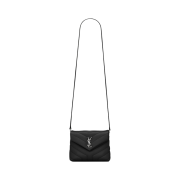 Saint Laurent Silver Monogram Loulou Toy Bag in Matelasse Y Leather Black