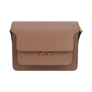 Marni Saffiano Medium Trunk Bag Sand Brown
