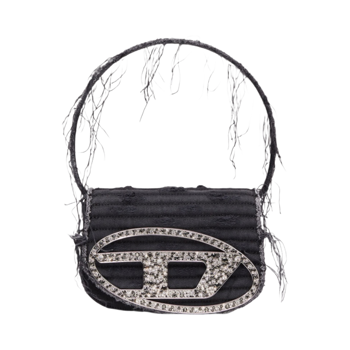 디젤 1DR 아이코닉 숄더백 인 캔버스 앤 레더 블랙