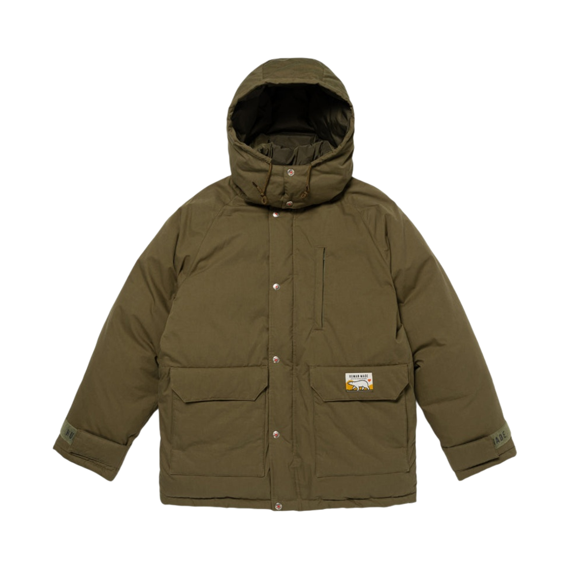 휴먼 메이드 다운 파카 올리브 드랩