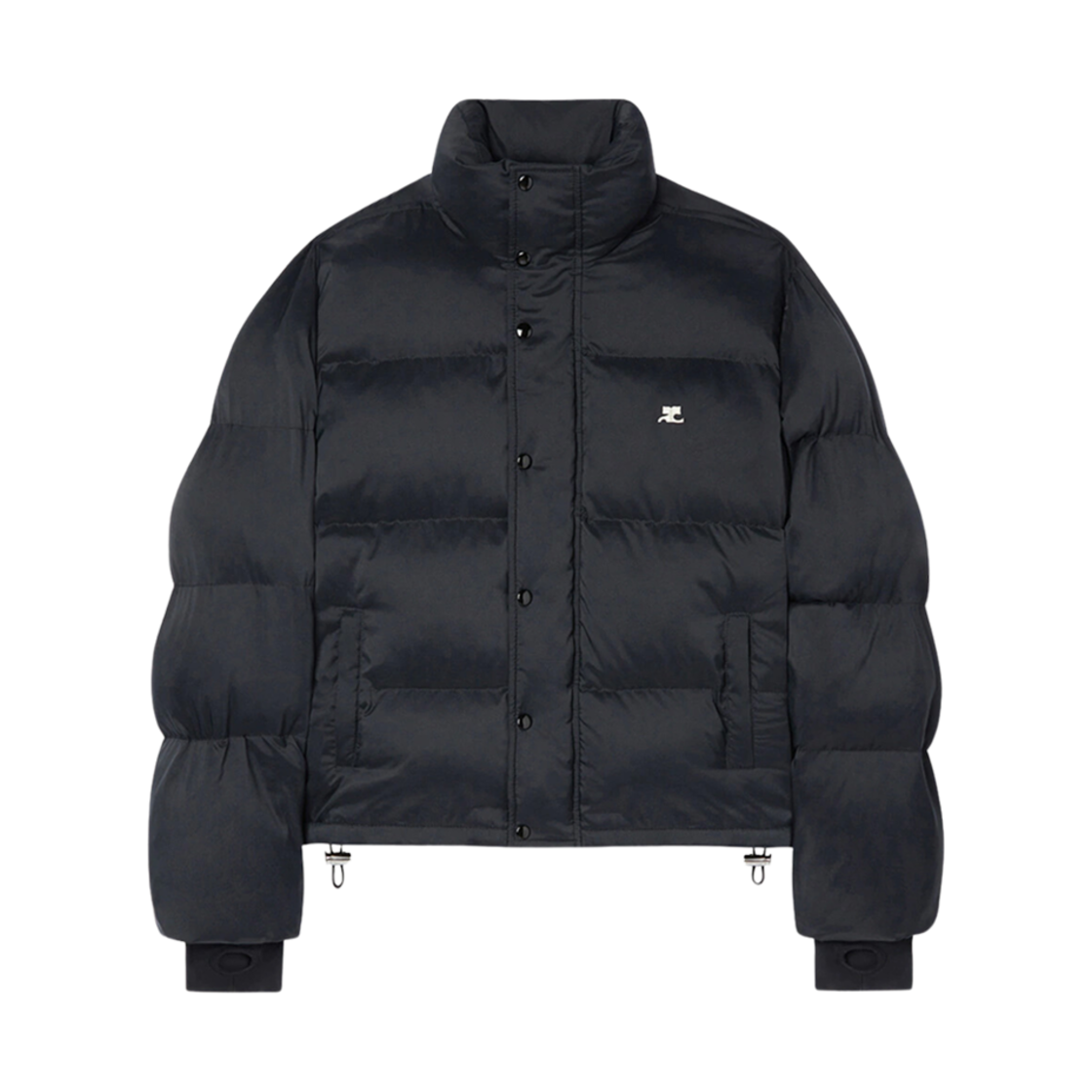 (W) 꾸레쥬 나일론 푸퍼 자켓 블랙((W) Courreges Nylon Puffer Jacekt Black)