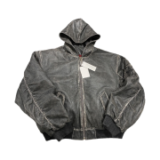 Undermycar Gubalok Vintage Washed All Leather Hood Bomber Dark Earth - 23FW