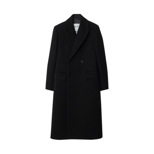 (W) Burberry Wool Coat Black
