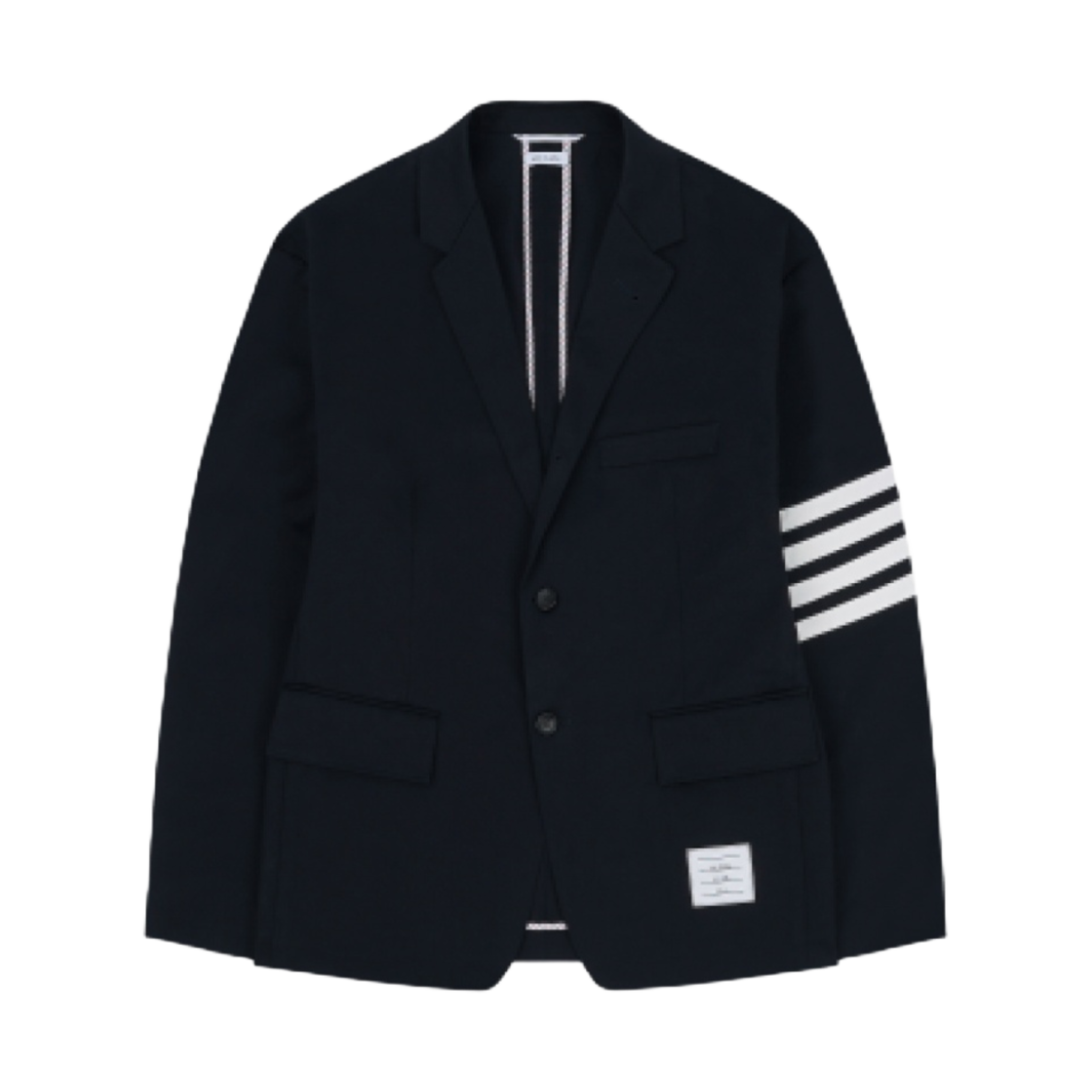 톰브라운 코튼 언컨스트럭티드 싱글 브레스티드 사선 클래식 자켓 네이비(Thom Browne Cotton Unconstructed Single Breasted 4-Bar Classic Jacket Navy)