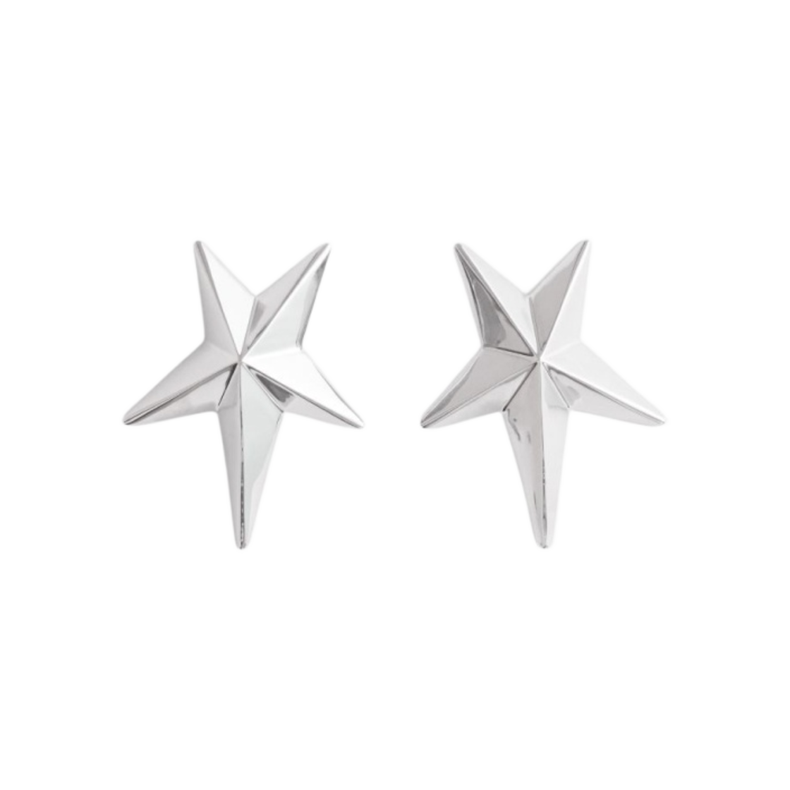 (W) 에이치앤엠 x 뮈글러 스타 이어링 실버((W) H&M x Mugler Star-Shaped Earrings Silver) - 1