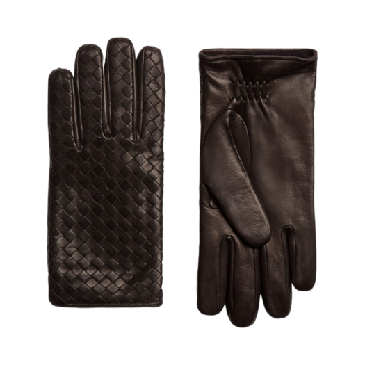 Bottega Veneta Intrecciato Leather Gloves Fondant