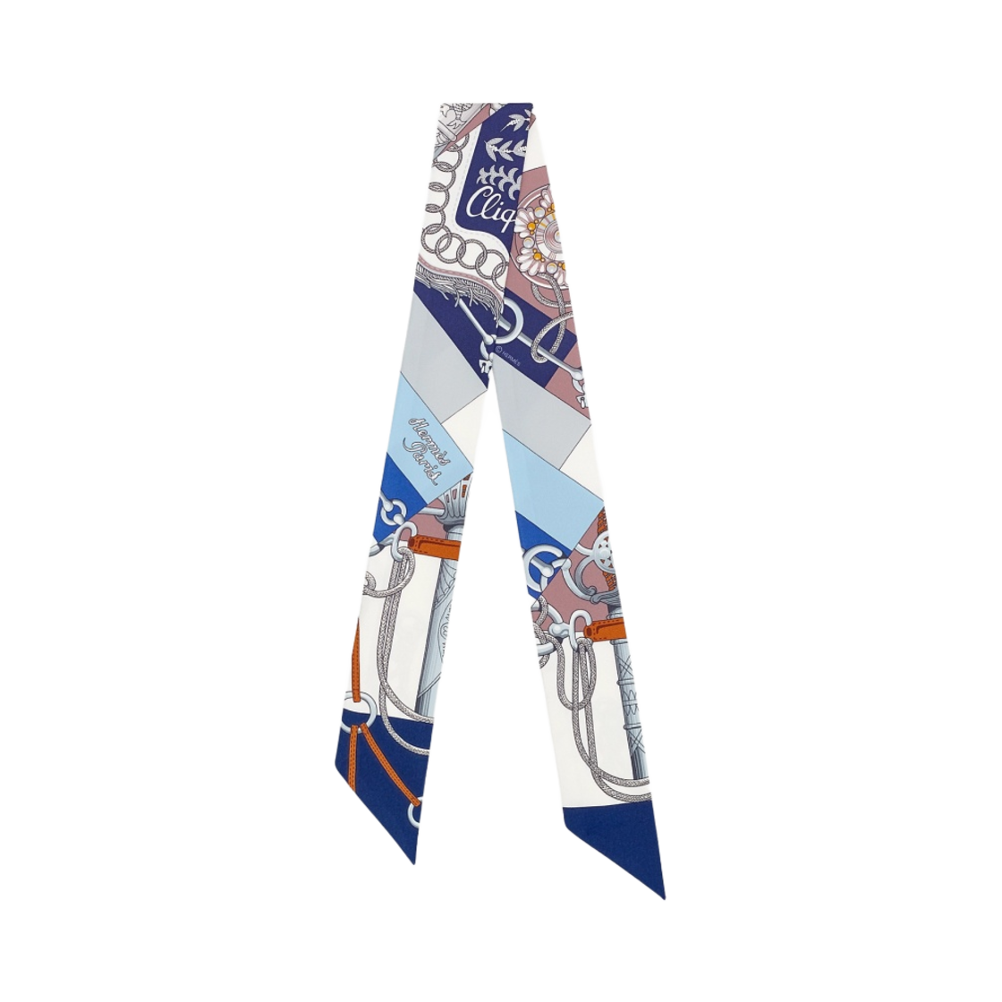 (W) 에르메스 클리크티 트윌리 마린 블랑 마롱 글라세((W) Hermes Cliquetis Twilly Marine Blanc Marron Glace) - 1