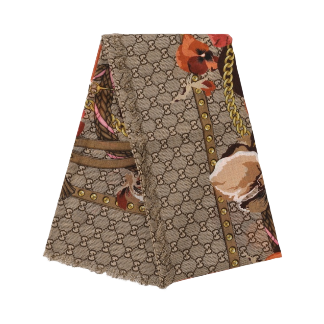 (W) 구찌 플라워 울 머플러 레드((W) Gucci Flower Wool Muffler Red) - 1