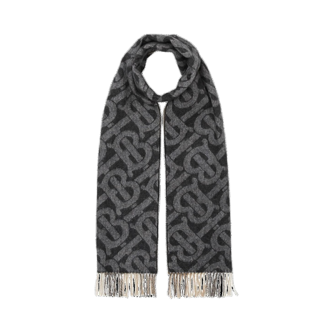 버버리 리버시블 체크 모노그램 캐시미어 머플러 블랙(Burberry Reversible Check and Monogram Cashmere Muffler Black) - 1