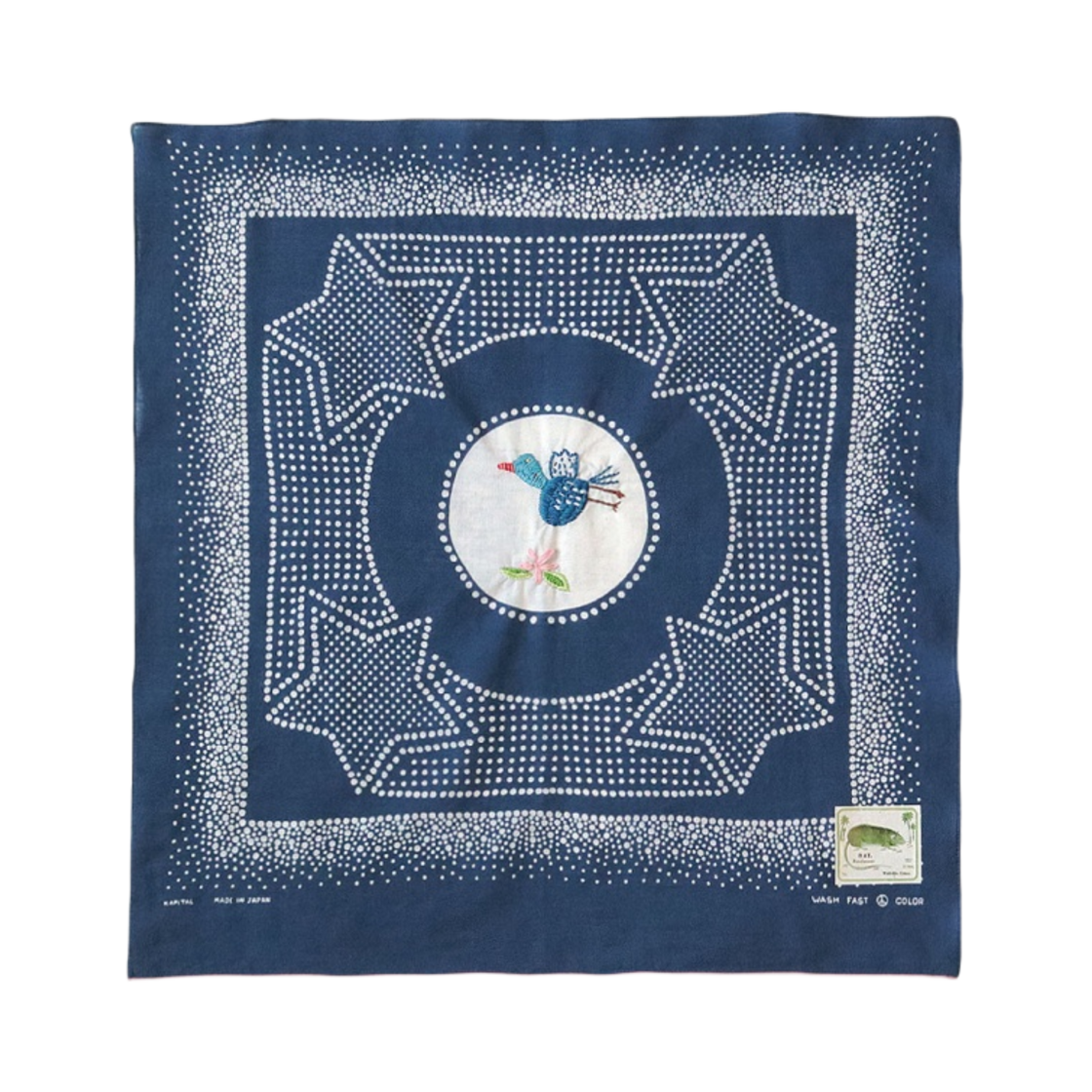 K2403BA510 Kapital Fastcolor Selvedge Bandana Navy