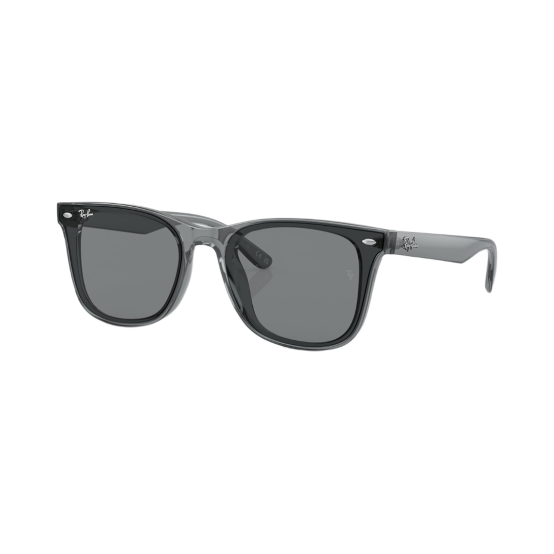 레이밴 RB4391D 폴리쉬드 투명 그레이 프레임 다크 그레이 클래식 렌즈 로우 브릿지 핏(Ray-Ban RB4391D Polished Transparent Grey Frame Dark Grey Classic Lenses Low Bridge Fit) - 1