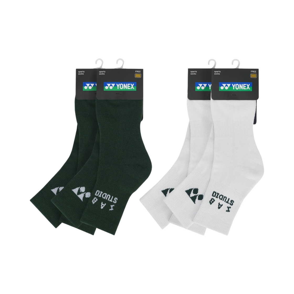 아이앱 스튜디오 x 요넥스 삭스 팩 화이트 그린(IAB Studio x Yonex Socks Pack White Green)