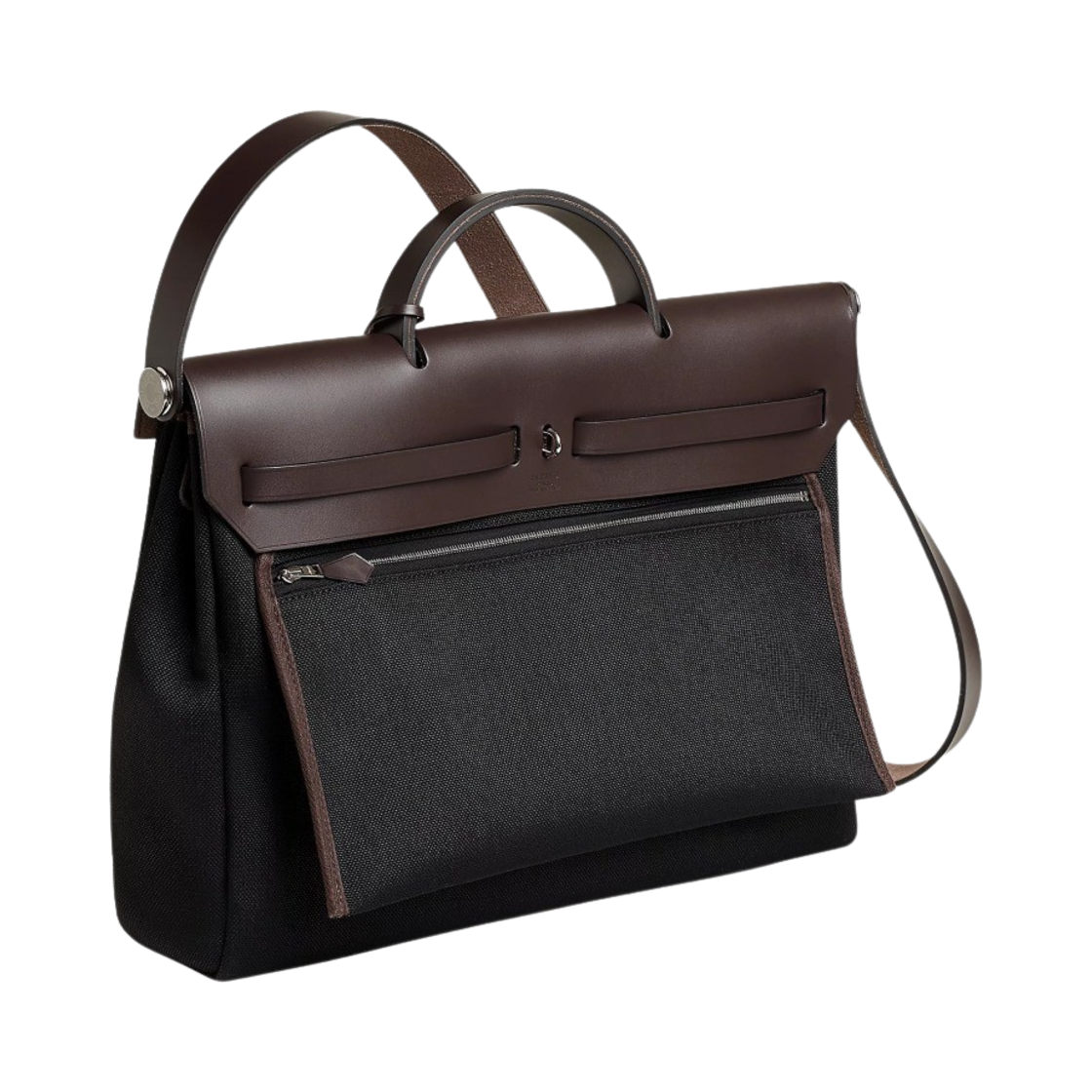 에르메스 에르백 메신저 39 백 밀리터리 캔버스 헌터 & 팔라듐 하드웨어 누아 에벤(Hermes Herbag Messenger 39 Bag Military Canvas Hunter & Palladium Noir Ebene) - 3