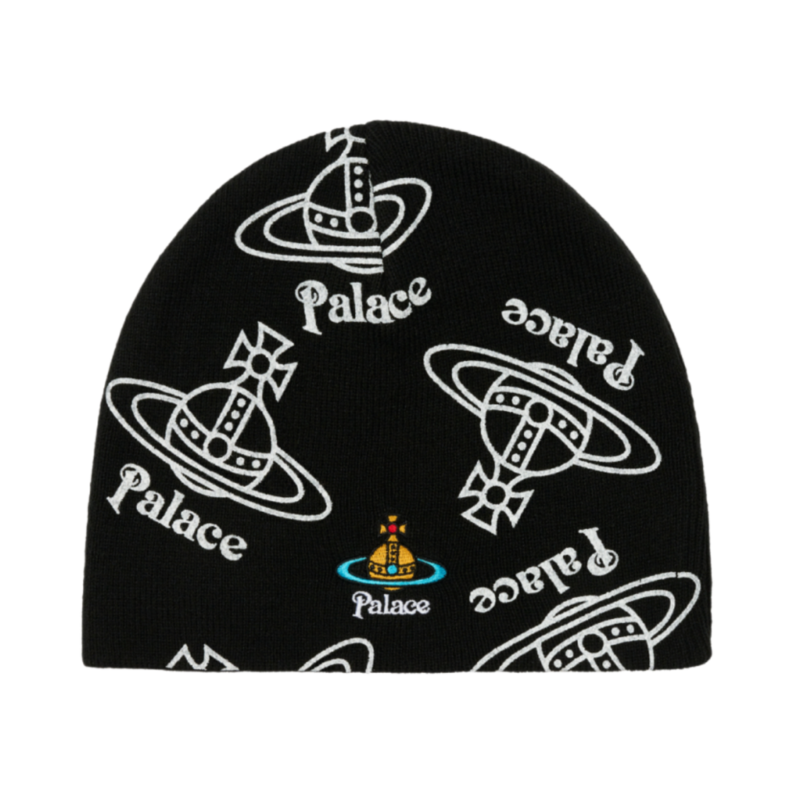 팔라스 x 비비안 웨스트우드 저지 비니 블랙 - 24FW(Palace x Vivienne Westwood Jersey Beanie Black - 24FW)