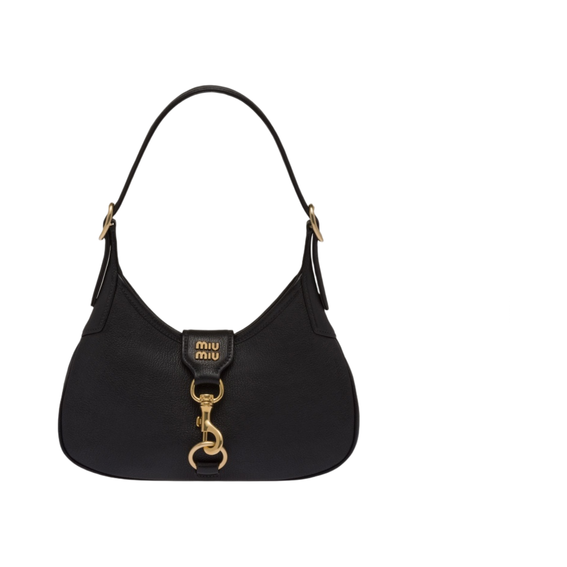 미우 미우 마드라스 가죽 호보백 블랙(Miu Miu Madras Leather Hobo Bag Black) - 1