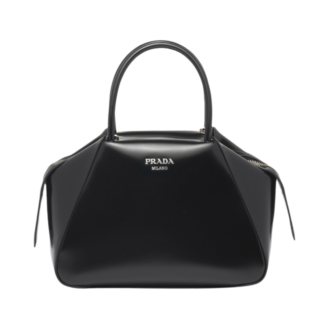 프라다 스몰 브러쉬드 레더 핸드백 블랙