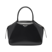 Prada Small Brushed Leather Handbag Black