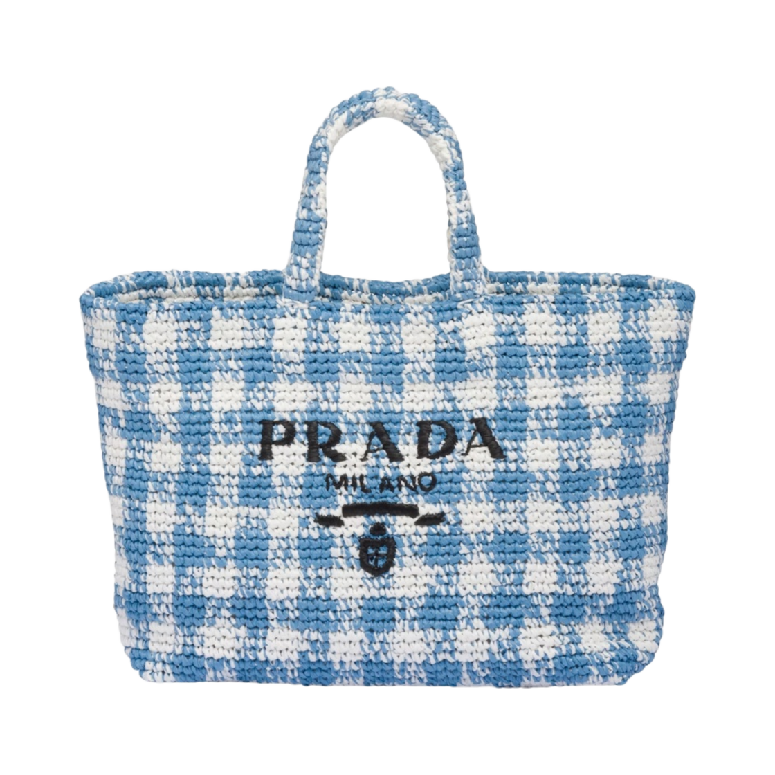 프라다 라지 크로쉐 토트백 라이트 블루(Prada Large Crochet Tote Bag Light Blue) - 1