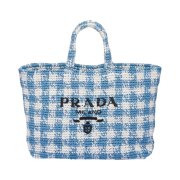 Prada Large Crochet Tote Bag Light Blue