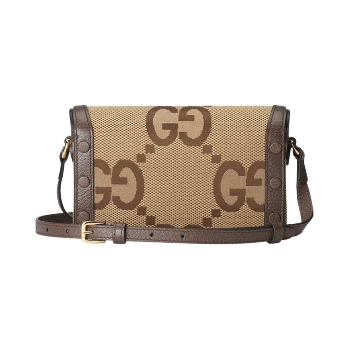 구찌 홀스빗 1955 점보 GG 미니백 카멜 에보니 캔버스(Gucci Horsebit 1955 Jumbo GG Mini Bag Camel Ebony Canvas) - 3