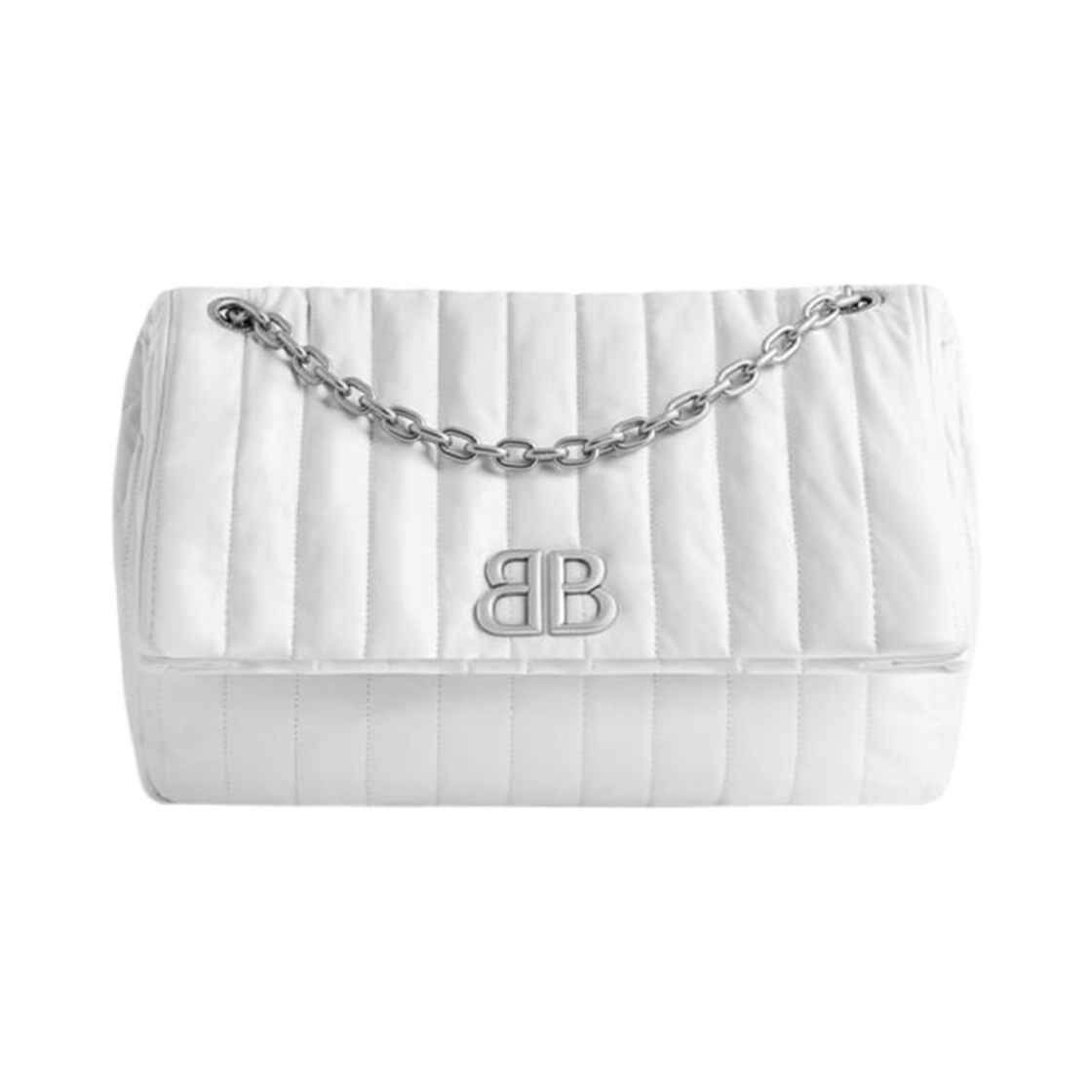 발렌시아가 모나코 미디움 체인 백 퀼티드 오프 화이트(Balenciaga Monaco Medium Chain Bag Quilted Off White) - 4