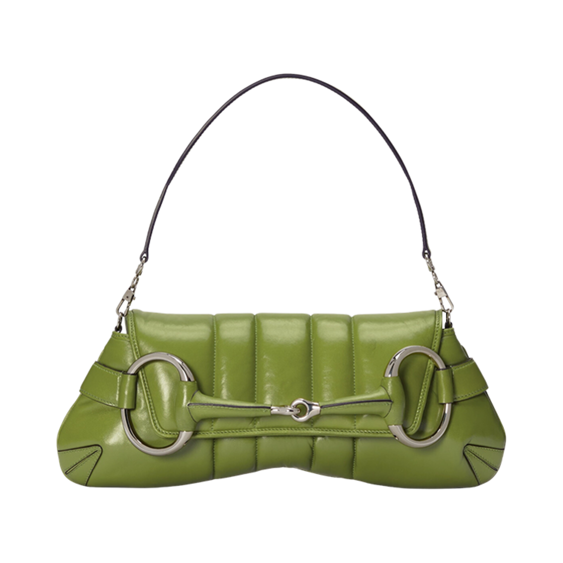 구찌 홀스빗 체인 미디움 숄더백 그린 레더(Gucci Horsebit Chain Medium Shoulder Bag Green Leather) - 1