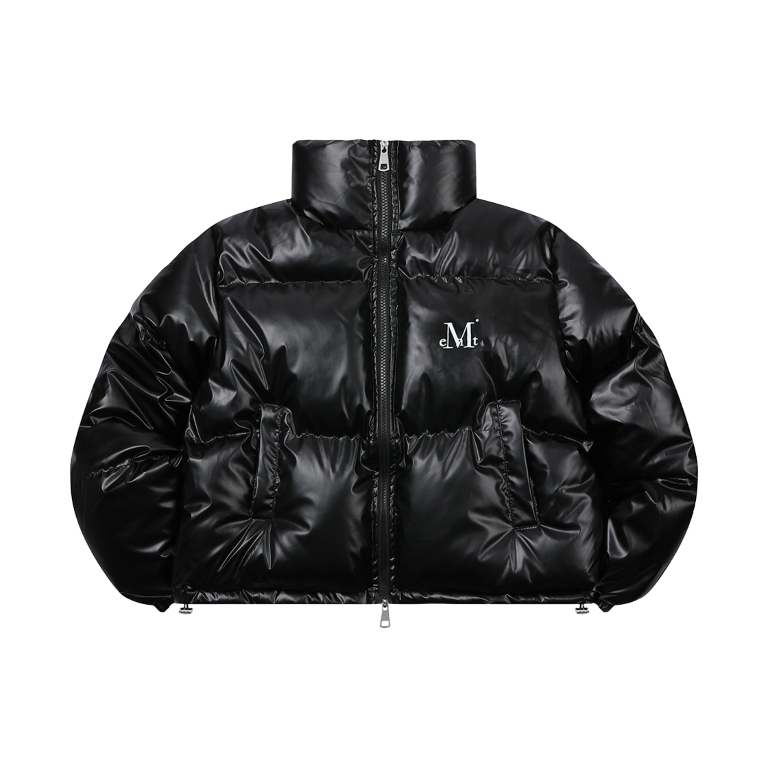 P00000TN_05 MUCENT Fave High Neck Glossy Crop Padding Black