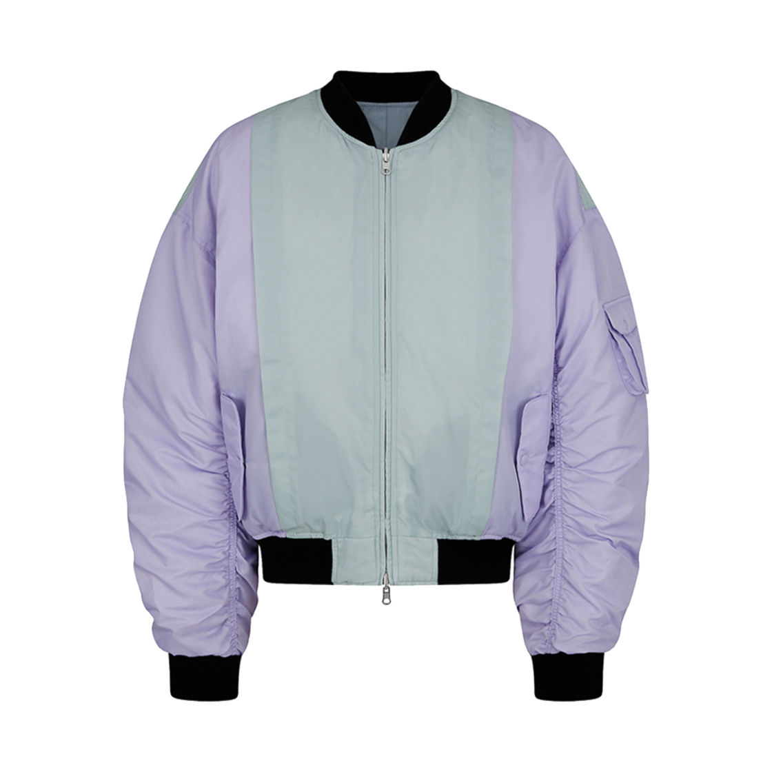 FW23HPJ070NY Hongwoosung Reversible Ma1 Down Bomber Purple&Navy